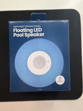 Gems Floating LED Pool Speaker Blue Wireless Portable IPX7 Waterproof RGB Lights